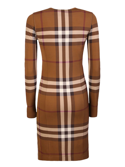 Burberry Exaggerated Check Crewneck Dress