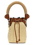 Fendi Mon Tresor Natural straw mini-bag with FF embroidery