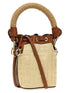 Fendi Mon Tresor Natural straw mini-bag with FF embroidery