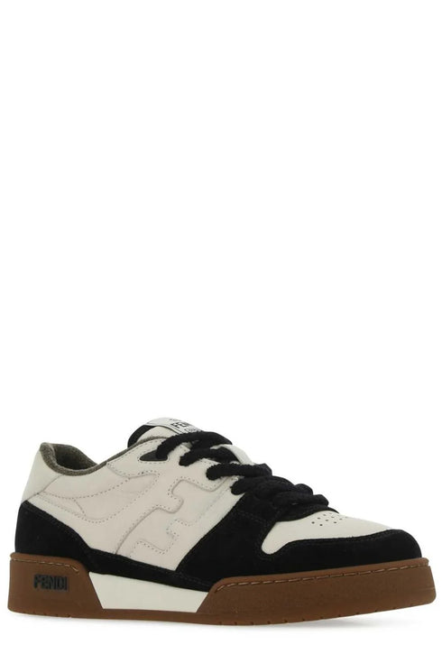Fendi Round Toe Lace-Up Sneakers