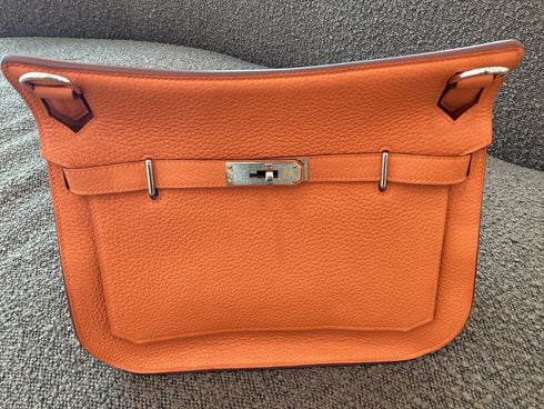 Hermes Jypsiere 28 Shoulder Bag Taurillon Clemence Leather Orange