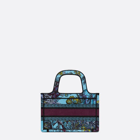 Dior Mini Dior Book Tote Celestial Blue Multicolor Toile De Jouy Voyage Embroidery