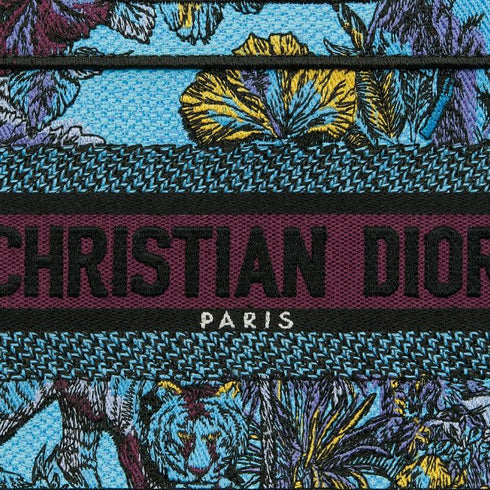 Dior Mini Dior Book Tote Celestial Blue Multicolor Toile De Jouy Voyage Embroidery