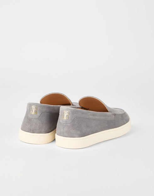 Brunello cucinelli chevron effect suede loafers