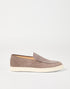 Brunello cucinelli chevron effect suede loafer wine