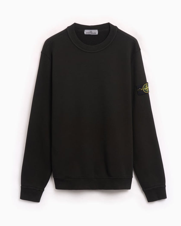 Stone island diagonal fleece old effect crew neck sweatshirt