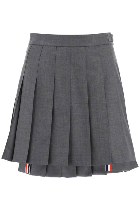 Thom Browne WOOL PLEATED MINI SKIRT