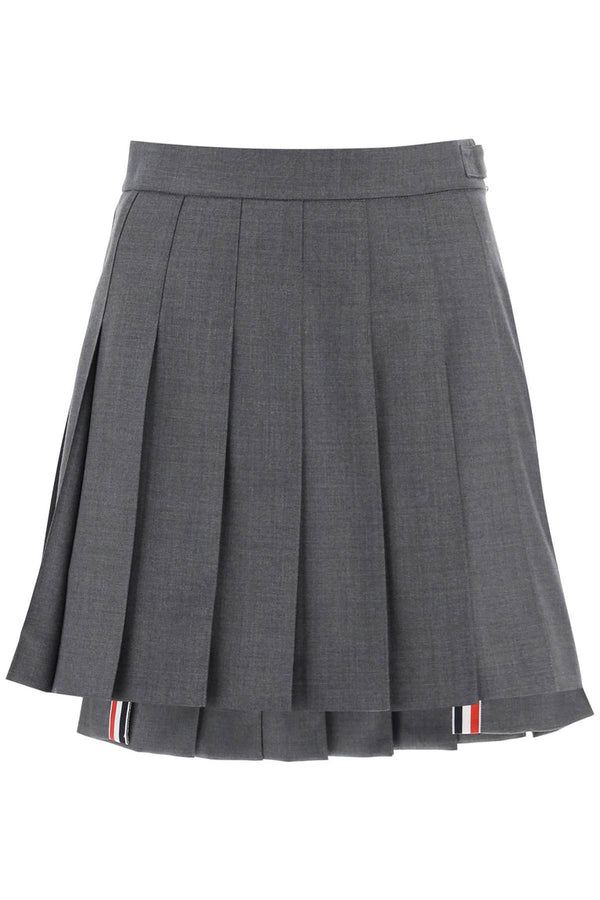 Thom Browne WOOL PLEATED MINI SKIRT