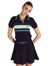 Malbon Womens Carina Polo - Navy