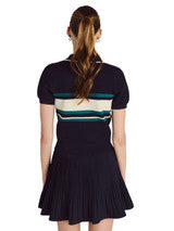 Malbon Womens Carina Polo - Navy