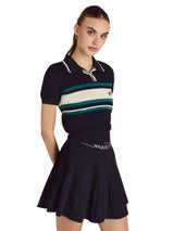 Malbon Womens Carina Polo - Navy