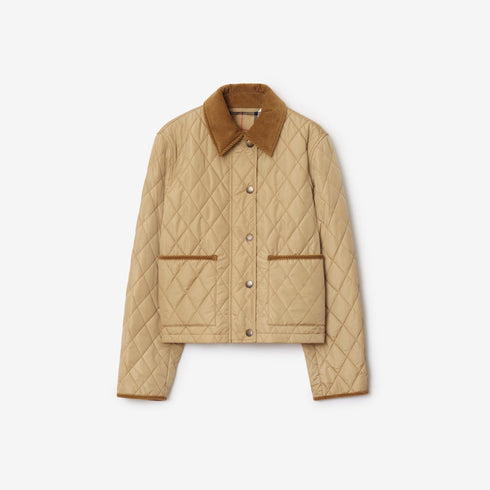 Burberry Cropped Quilted Nylon Jacket