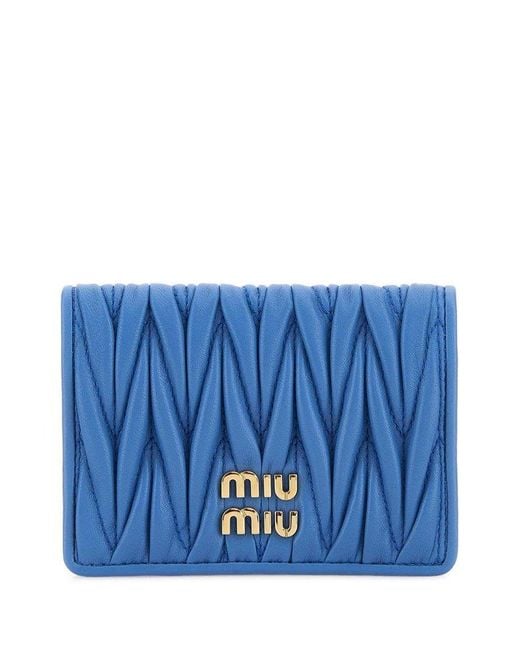 Miu Miu Matelassé nappa leather card holder