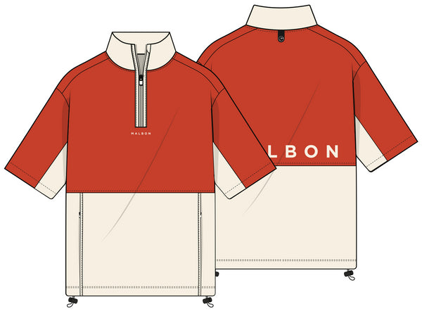 Malbon EVERGREEN LOGO WINDSHIRT - FLAME / CREAM