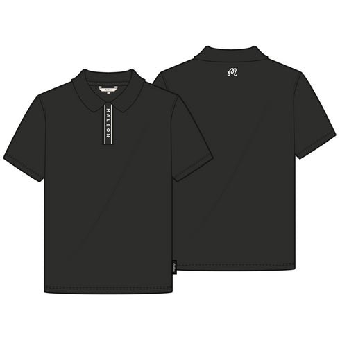 Malbon BLOCK PLACKET POLO - BLACK