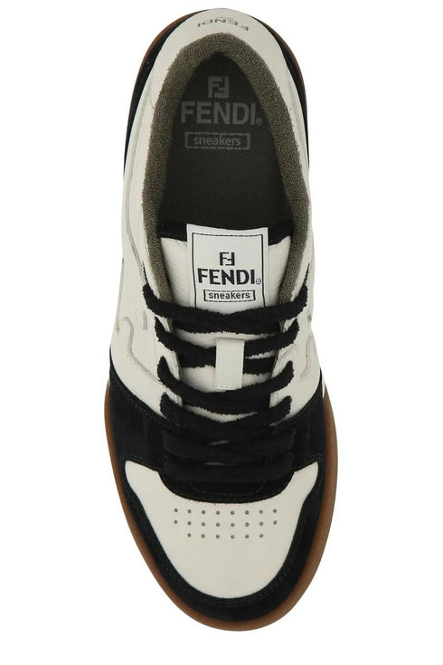 Fendi Round Toe Lace-Up Sneakers