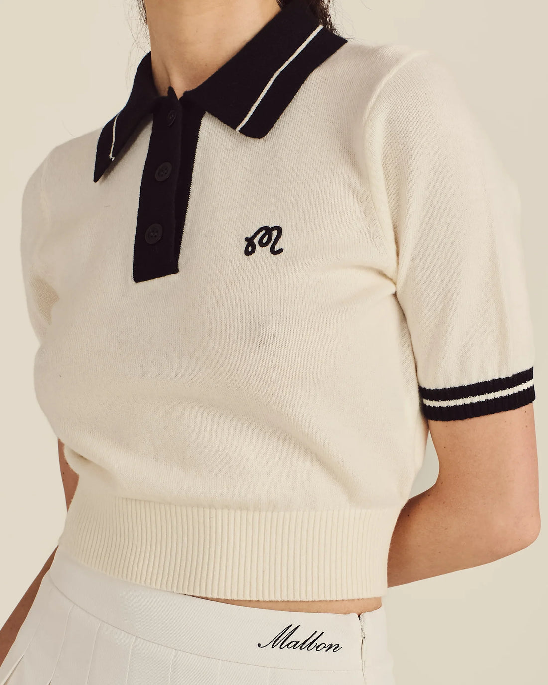 Malbon MIKAYLA KNIT POLO - CANVAS