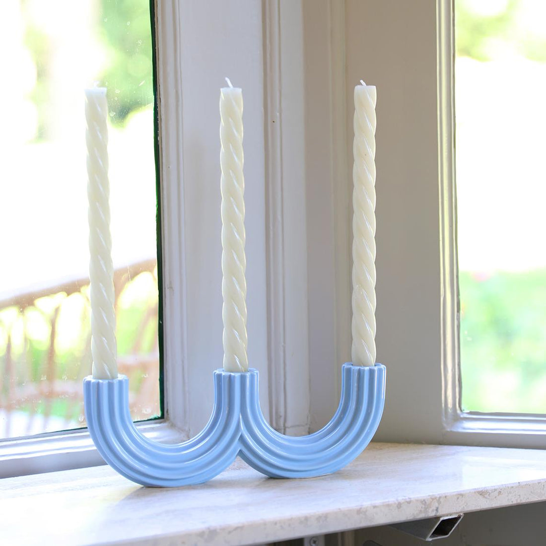Klevering Candle holder churros light blue