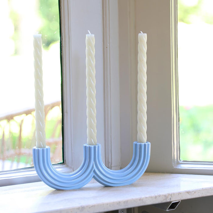 Klevering Candle holder churros light blue