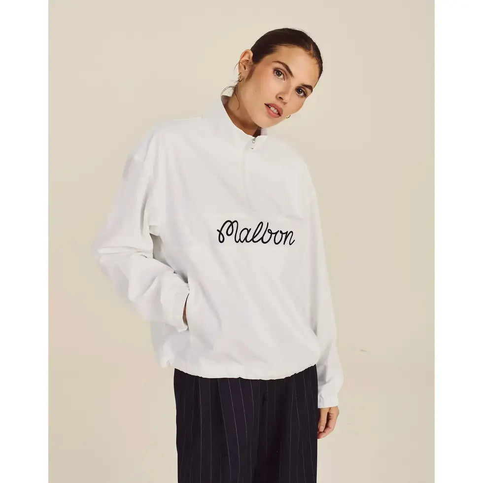 Malbon CROSSCOURT WINDBREAKER - WHITE