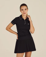 Malbon ANNA SS POLO - BLACK/IVORY