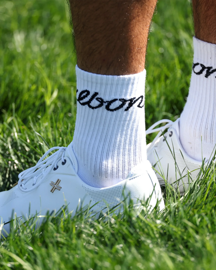 Malbon BON SCRIPT SOCKS - WHITE