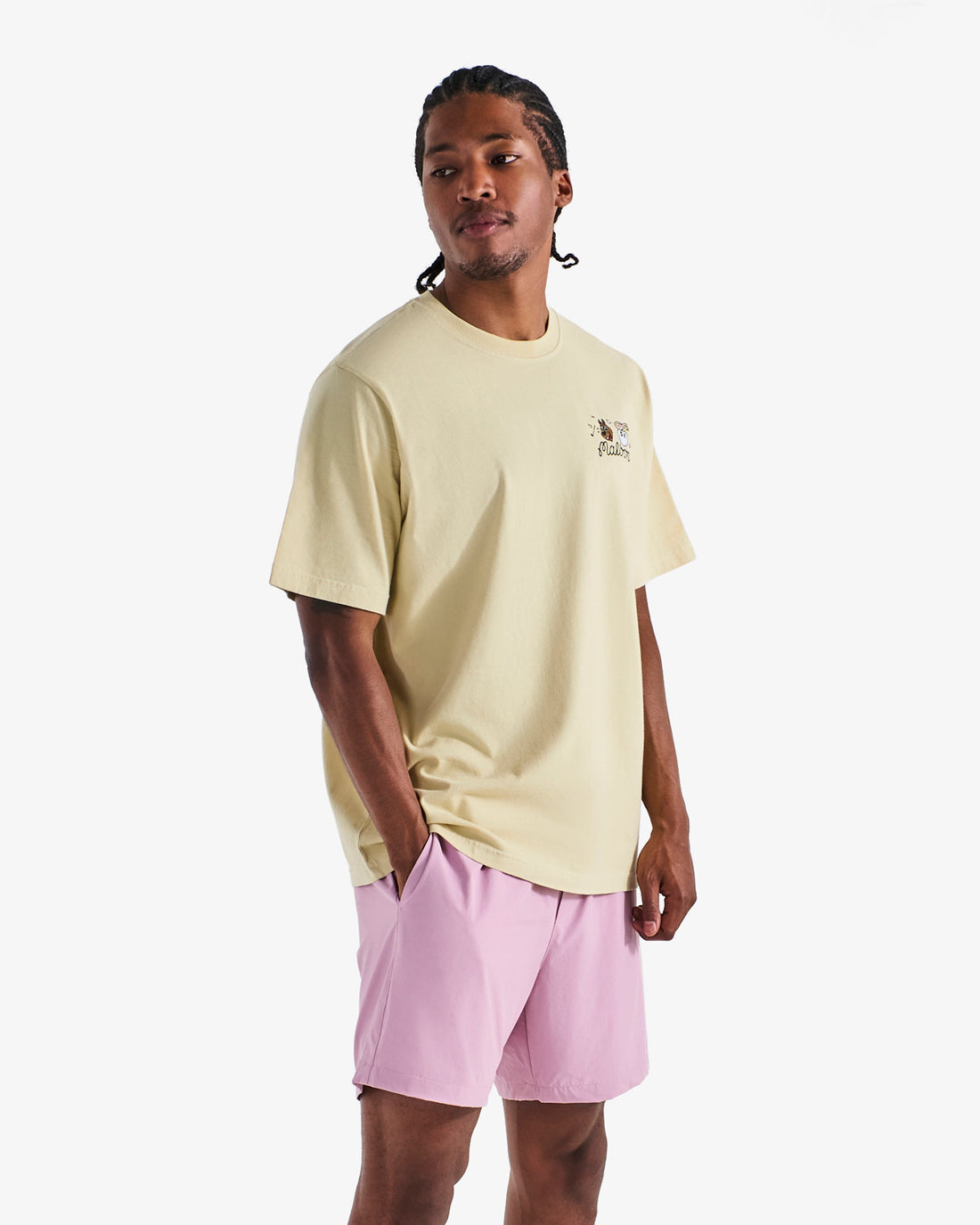 Malbon TWO MAN SCRAMBLE T-SHIRT LIGHT KHAKI