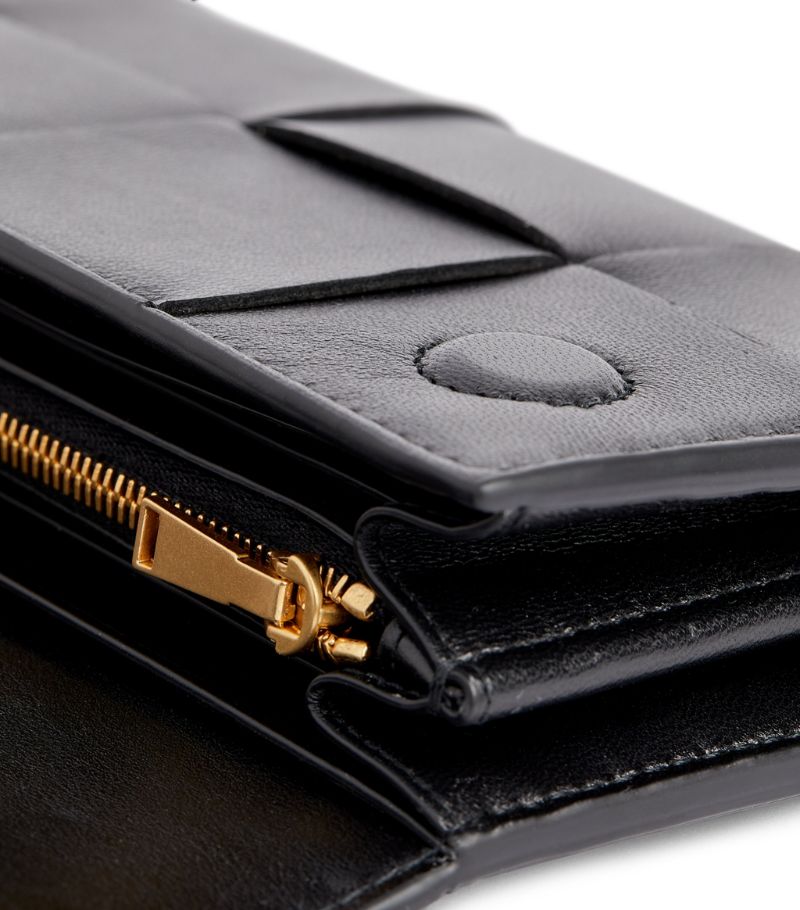 BOTTEGA VENETA  Leather Intreccio Flap Wallet